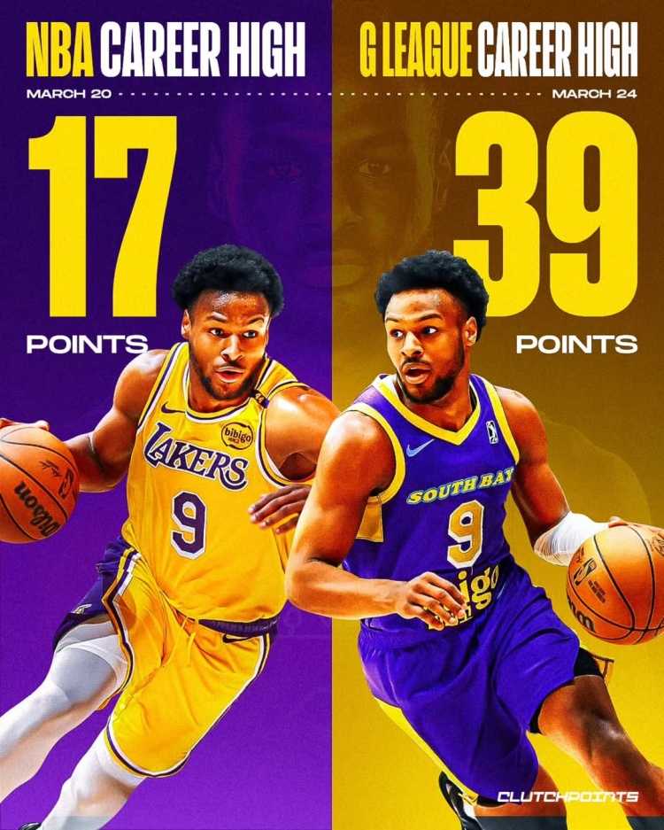  在進(jìn)步！布朗尼一周內(nèi)先后創(chuàng)下個(gè)人NBA和G聯(lián)盟單場(chǎng)得分新紀(jì)錄